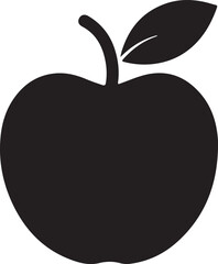 Silhouette of apple icon vector style illustration on white background 