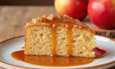 Slice of delicious apple cake