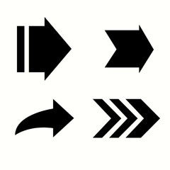 Vector arrow set icon illustration. Collection of different arrows. Set of arrow sign or symbol in black color. Arrow icon, vector collection. Arrow. Cursor. Modern simple arrows.