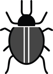 Silhouette of bug logo style vector illustration on white background. 