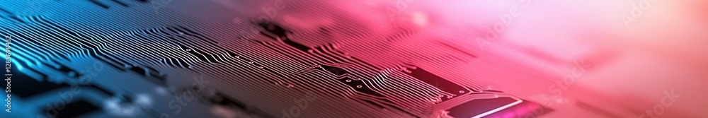 Poster abstract circuit board close-up with vibrant lighting effects