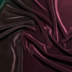Obraz premium Rich, deep burgundy fabric flows in soft folds, creating an elegant and luxurious appearance. The satin material reflects light, highlighting its smooth texture and deep color.