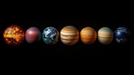 The planets of our solar system are showcased in all their beauty, with vibrant colors and textures highlighting their distinct features