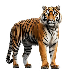 Obraz premium Bengal tiger standing side view isolated die cut 
