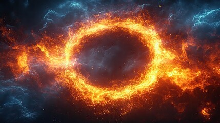 Fototapeta premium This abstract background design features a mesmerizing fire ring, symbolizing energy, passion, and transformation.