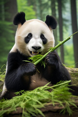 giant panda eating bamboo