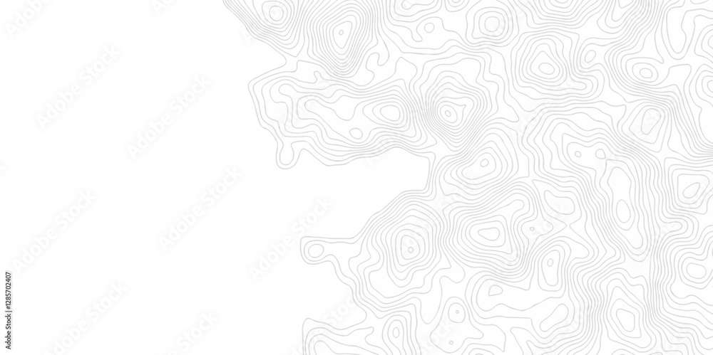 Poster vector geographic contour map. topography map background. black and white wave seamless line. topogr