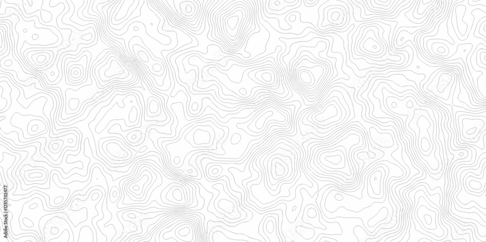 Poster vector geographic contour map. topography map background. black and white wave seamless line. topogr