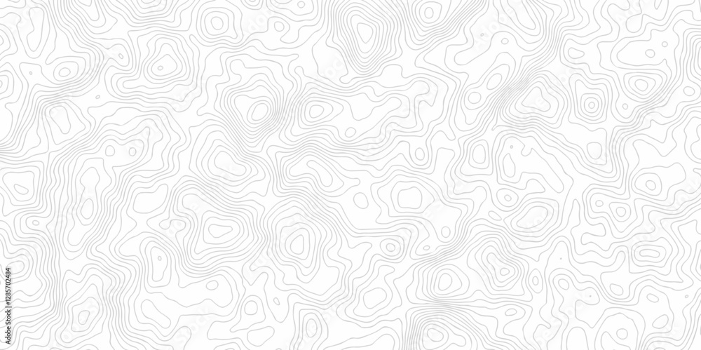 Poster vector geographic contour map. topography map background. black and white wave seamless line. topogr