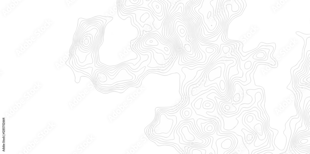 Poster vector geographic contour map. topography map background. black and white wave seamless line. topogr