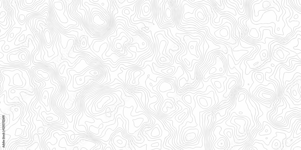 Poster vector geographic contour map. topography map background. black and white wave seamless line. topogr
