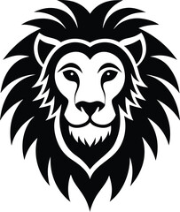 Fototapeta premium Lion Head silhouette vector art illustration