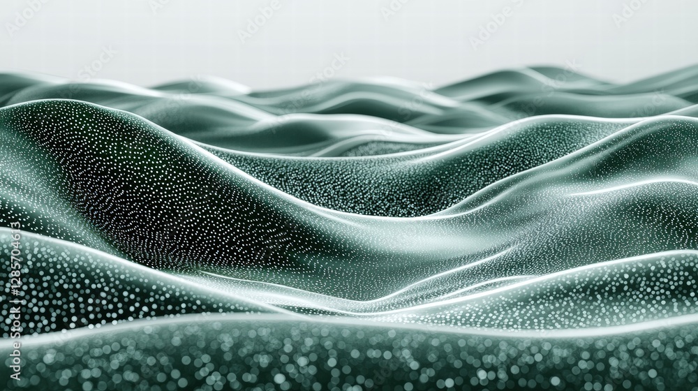 Poster green and white abstract background featuring wavy patterns for a refreshing visual effect
