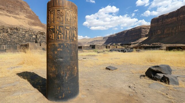 Ancient Engraved Column at Yeha, Ethiopia