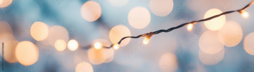 Aufkleber Soft Glowing Lights on a String in a Dreamy Blurred Background
