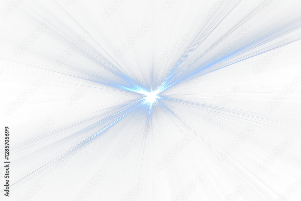 Aufkleber blue light rays burst from center on black.