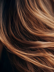 Fototapeta premium Closeup of flowing light brown hair with natural texture and shine : Generative AI