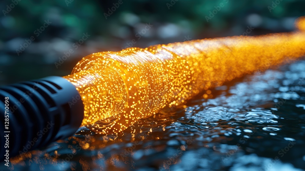 Poster captivating water bottle illuminated by soft light creating a serene and refreshing atmosphere