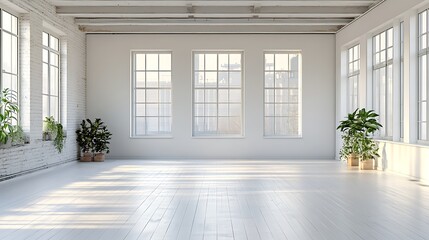 Open interior space with large windows and natural sunlight presence