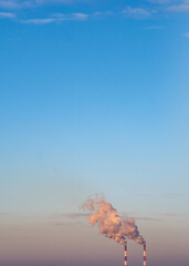 smoking chimneys against the blue sky 3