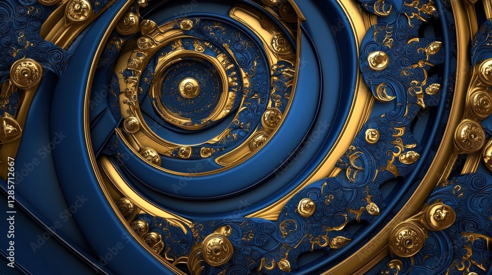 Poster mesmerizing abstract spiral fractal art with vibrant colors and ethereal patterns