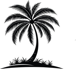 Obraz premium Palm Tree Silhouette, Vector Design