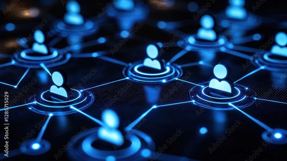 Aufkleber mesmerizing network of blue lights creating a captivating display of vibrant glow and energy