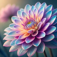 Obraz premium Stunning Rainbow Dahlia Flower Image