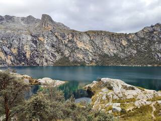 Hike up to lake Churup close to Huaraz, Peru, South America
