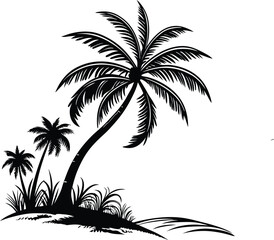 Palm Tree Silhouette, Vector Design