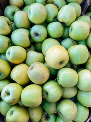lots of ripe green apples to eat as background