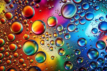Vibrant Rainbow of Oil and Water Bubbles
