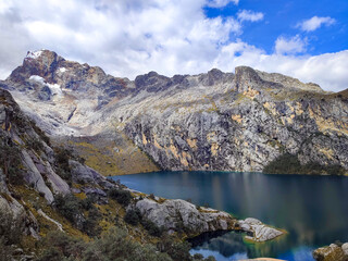 Fototapeta premium Hike up to lake Churup close to Huaraz, Peru, South America