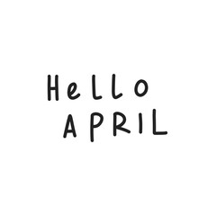 hand drawn hello april lettering