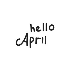 hand drawn hello april lettering