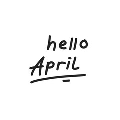 hand drawn hello april lettering