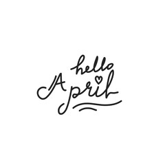 hand drawn hello april lettering