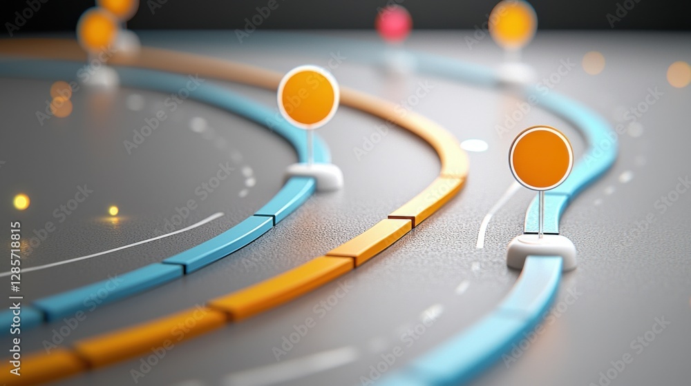 Poster abstract futuristic digital trajectory motion flow data visualization conceptual backdrop