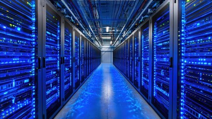 Contemporary server room featuring advanced technology and innovative data storage solutions