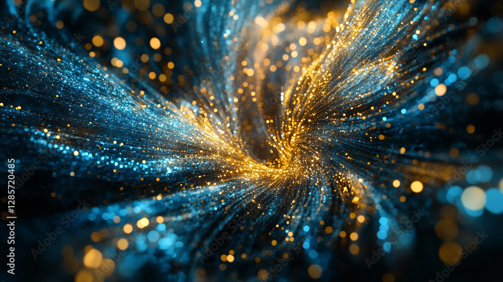 Poster abstract swirling particle stream background for technology and science