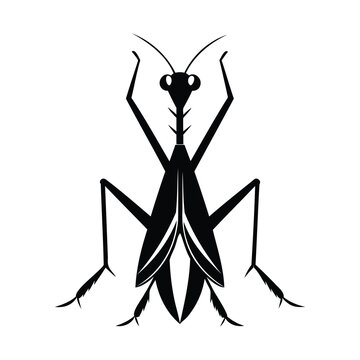 black praying mantis silhouette clip art preview