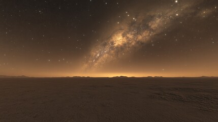 A vast, arid expanse of sand under the starry Arabian sky in Abu Dhabi, United Arab Emirates.