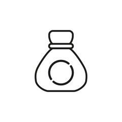 Money bag with dollar sign. pouch icon from asian collection. Thin linear pouch, bag, retail outline icon isolated on white background. Line vector pouch sign, symbol for web