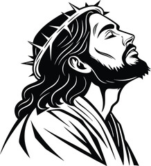 Jesus Silhouette, Vector Design, Jesus Icon