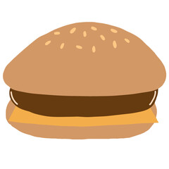 The big cheese beef hamburger illustration cartoon 