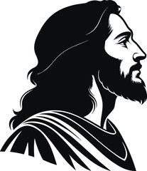 Jesus Silhouette, Vector Design, Jesus Icon