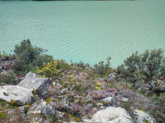 Lake Chinancocha close to Huaraz, Peru, South America