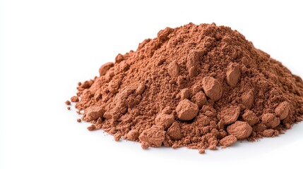 A delightful pile of pure cocoa powder sitting vibrantly against a light surface, emphasizing nutritious baking options
