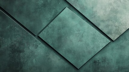 Abstract textured surface created with teal tiles in geometric arrangement