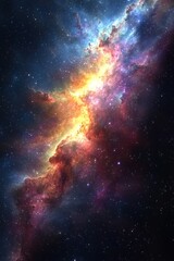 Obraz premium A colorful nebula with stars in the background